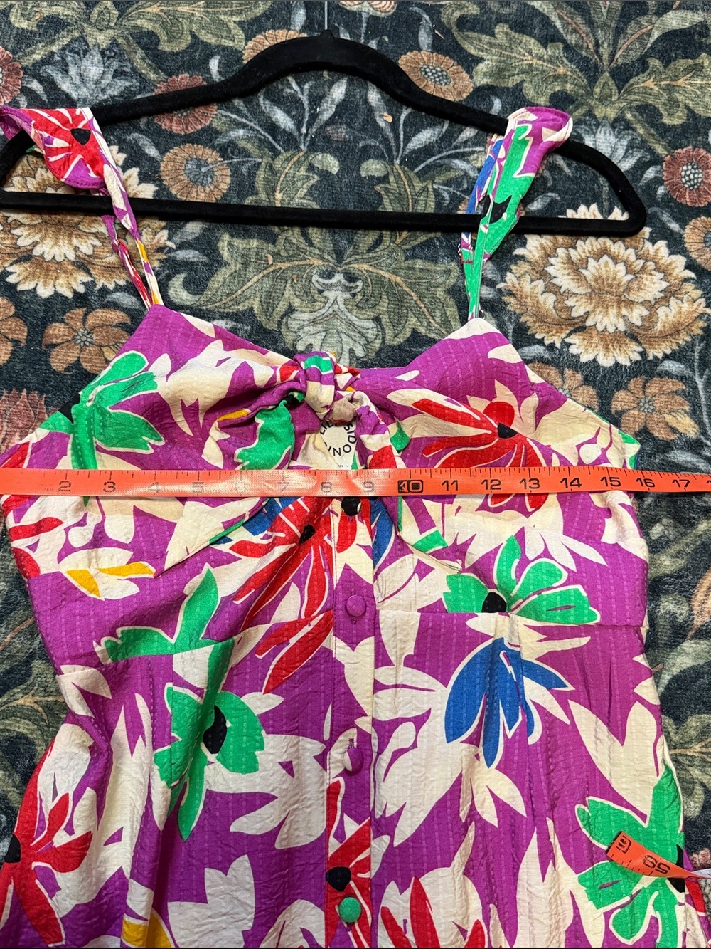 Lili Sidonio Purple Floral Button-Front Sundress Size S.  NEW - Picture 8 of 12